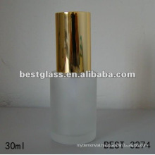 30ml cosmetic foundation bottle with gold aluminum pump